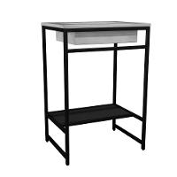 Gabinete Banheiro Ferro Iron Black 60x45cm Concreto - 1