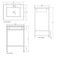 Gabinete Banheiro Ferro Iron Black 60x45cm Concreto - 3