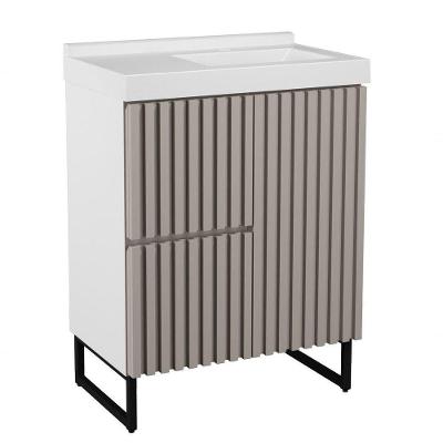 Gabinete Para Banheiro Com Pé Ferrara 66 Cm Branco/jequitiba