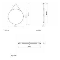 Espelheira Adnet 50 Cm Com Alça Preto - 3