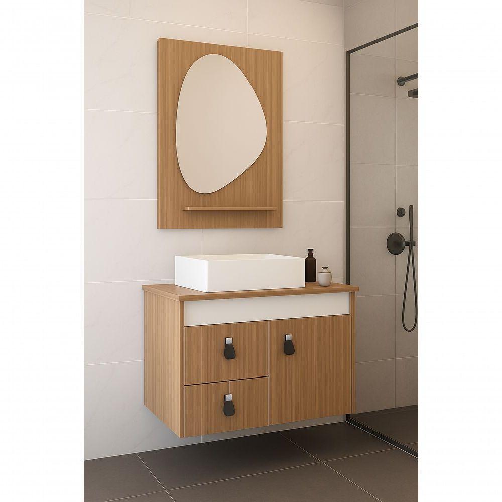 Gabinete Para Banheiro Tech 2g 60cm Suspenso Branco - 2