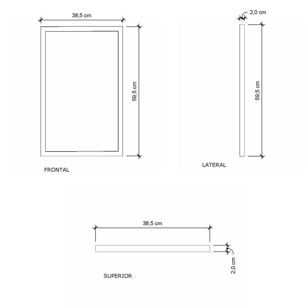 Espelheira Para Banheiro Iron 57x36 Cm Branco - 3