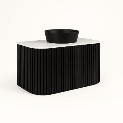 Gabinete Para Banheiro Suspenso Manchester 80cm Branco/preto