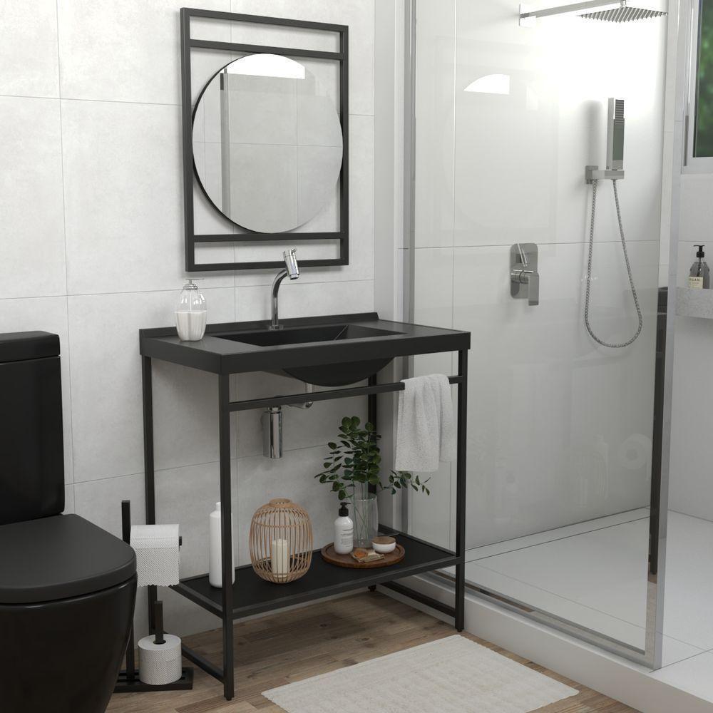 Espelheira De Banheiro Iron Cicle 70x55 Cm Preto - 2