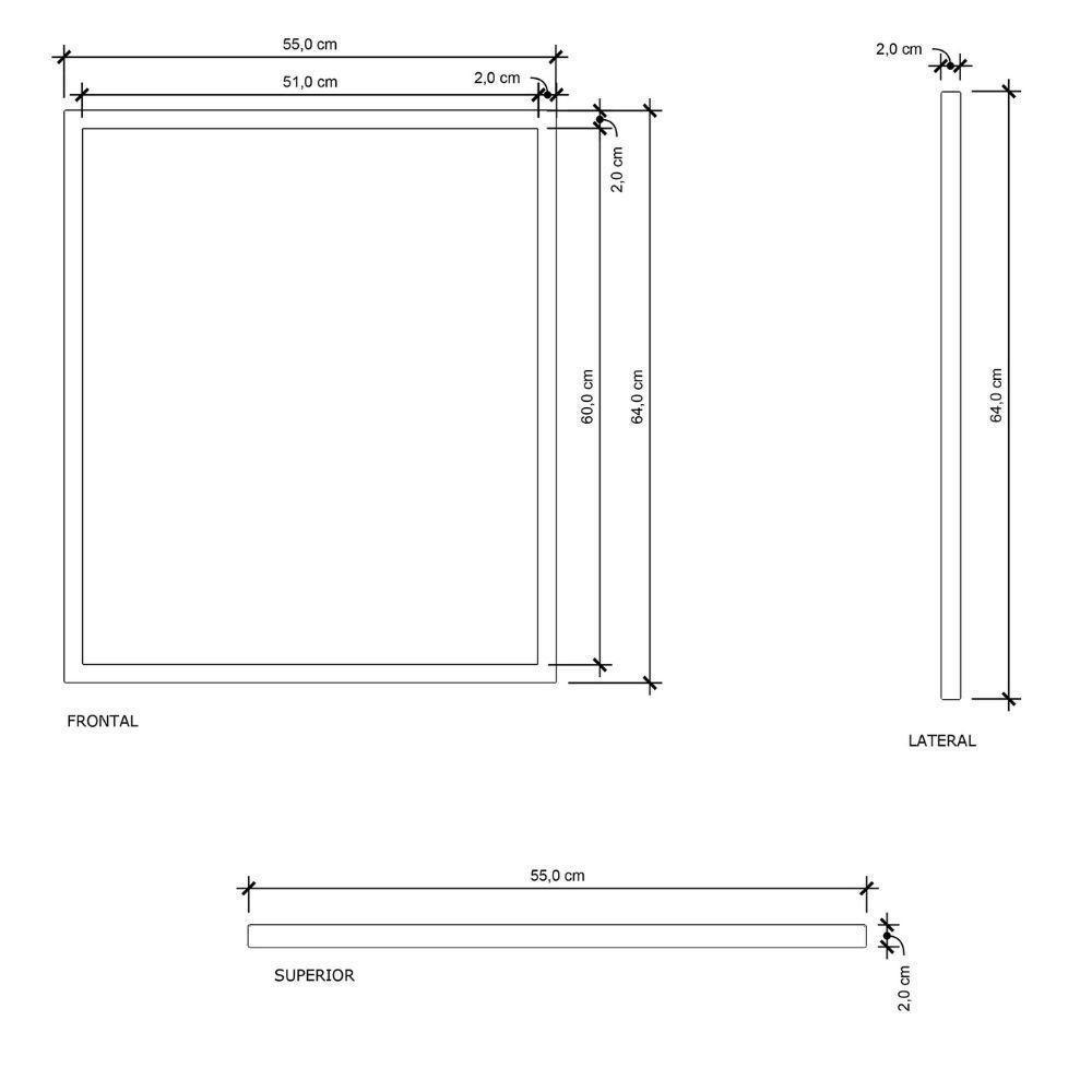 Espelheira Iron 64x55 Cm Branco Fosco - 3