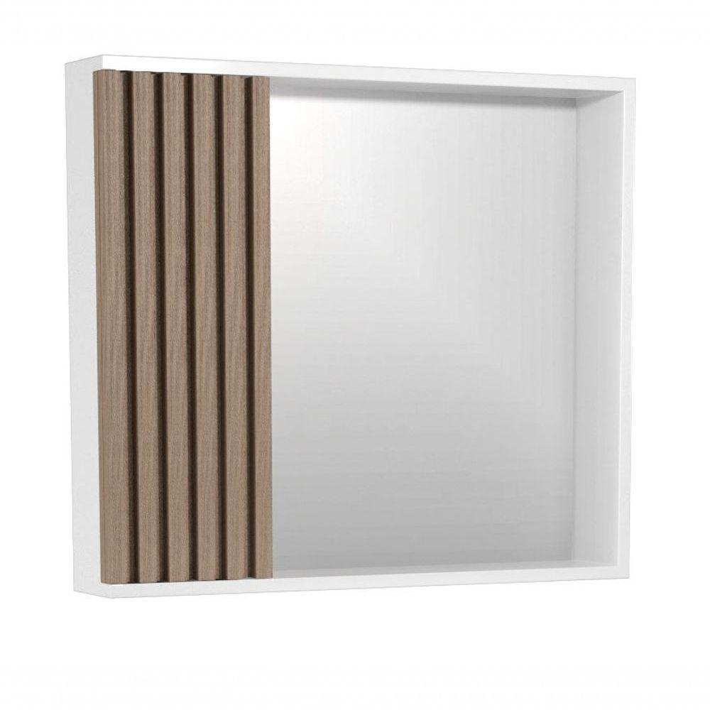 Espelheira Ripado 60 Cm Branco/jequitiba - 1