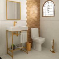 Gabinete Banheiro Ferro Iron Gold 60x45cm Cuba Rennes Branco - 2