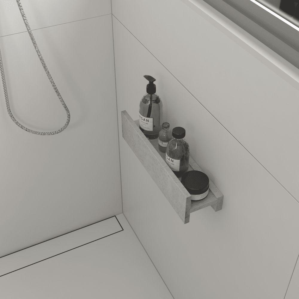 Porta Shampoo Linear 40cm Concreto - 4