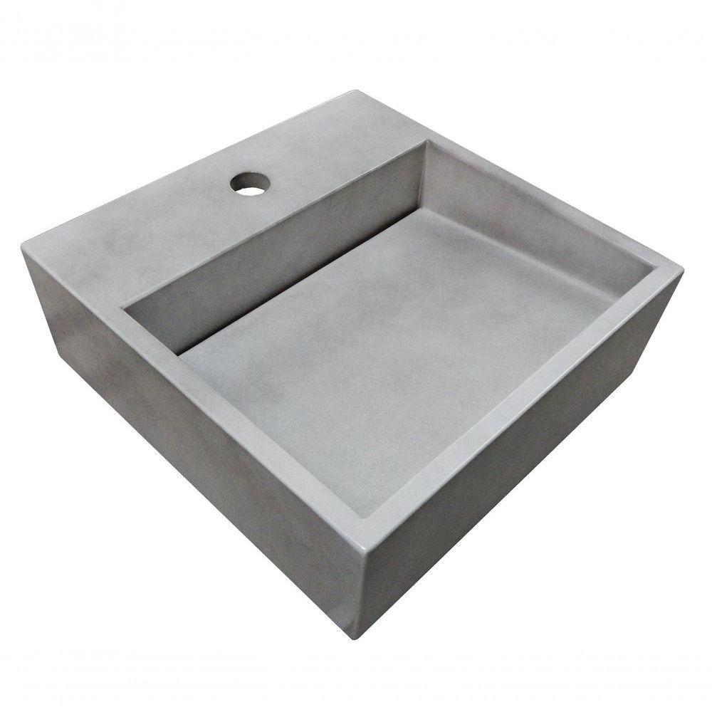 Cuba De Apoio Banheiro Jade Pedra 40x40cm Concreto - 1