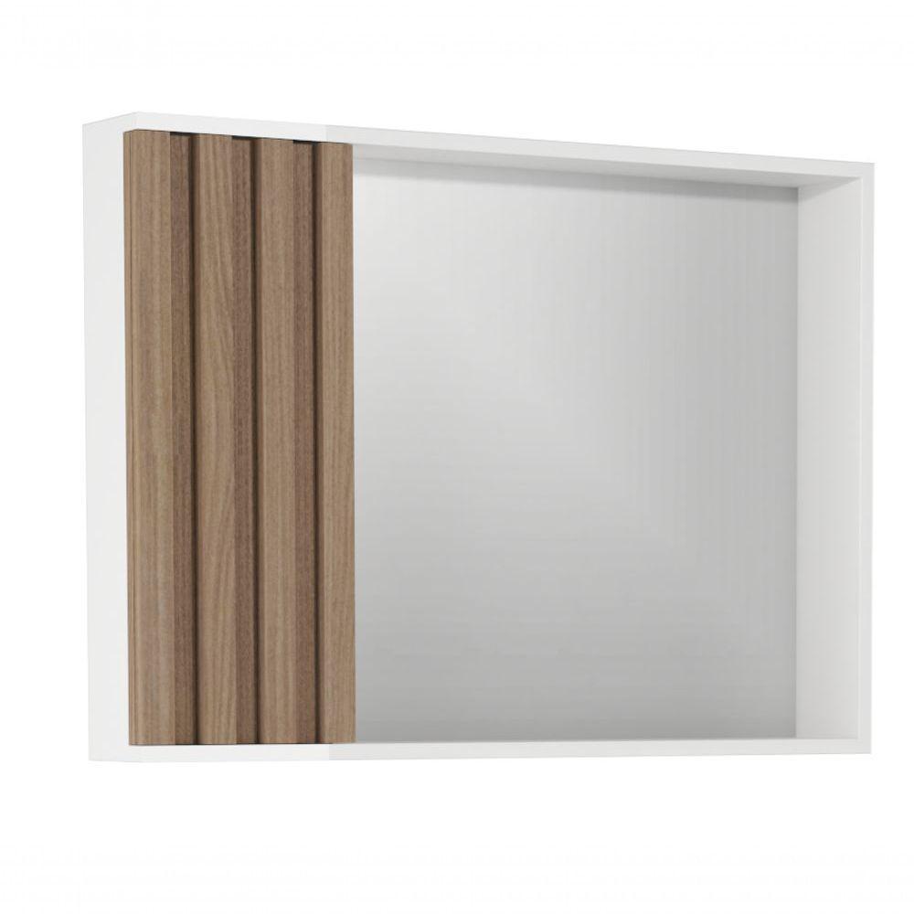 Espelheira Ripado 80 Cm Branco/jequitiba - 1