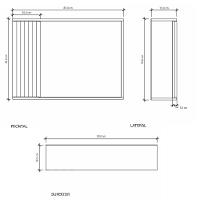 Espelheira Ripado 80 Cm Branco/jequitiba - 3