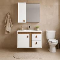 Gabinete Para Banheiro Olivia 60cm Suspenso Branco/jequitibá - 2