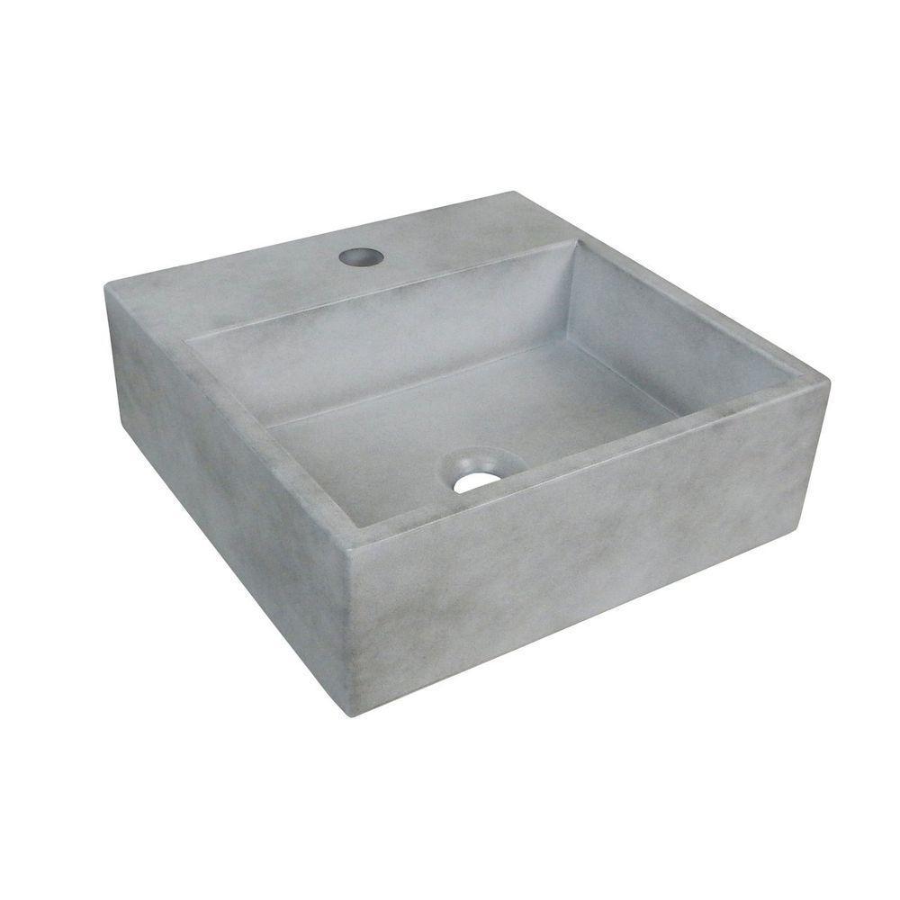 Cuba De Apoio Banheiro Onix Pedra 40x40cm Concreto - 1