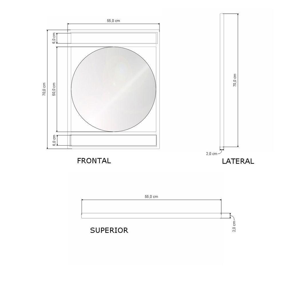 Espelheira De Banheiro Iron Cicle 70x55 Cm Dourado - 3