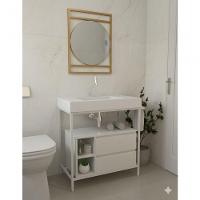 Espelheira De Banheiro Iron Cicle 70x55 Cm Dourado - 2