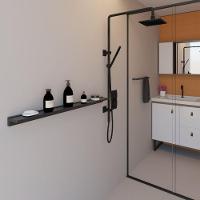 Prateleira Porta Shampoo Slim 100cm Preto Fosco - 2