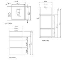 Gabinete Banheiro Ferro Steel 40x30cm Preto Fosco - 3
