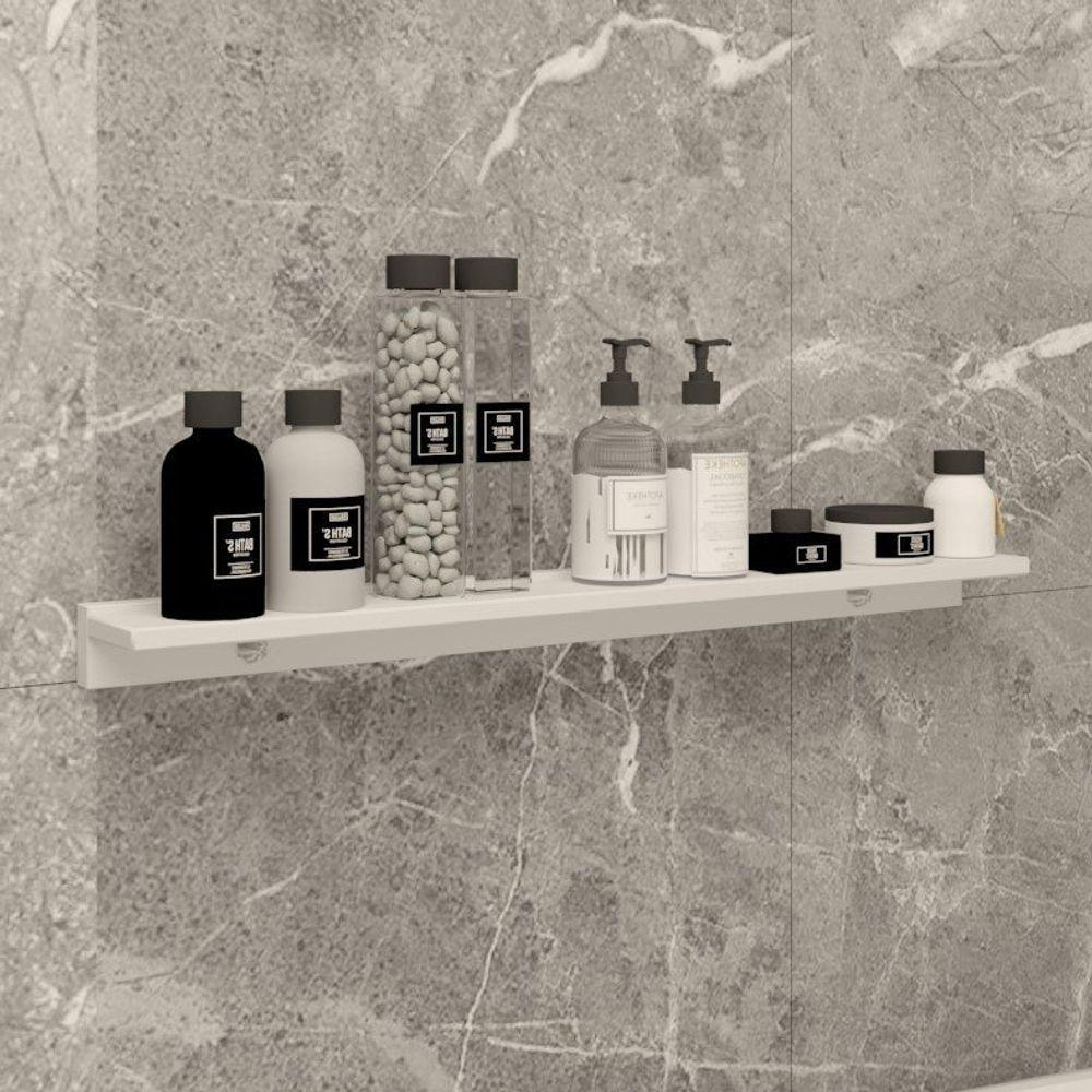 Prateleira Porta Shampoo Slim 80cm Branco Standard - 2