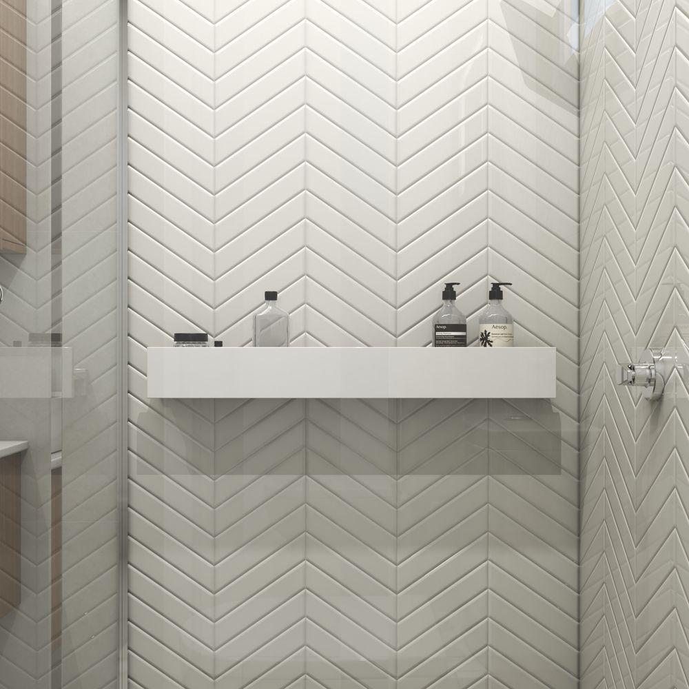 Porta Shampoo Linear 80cm Branco Standard - 2