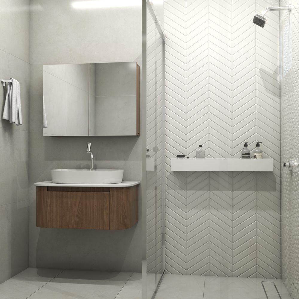 Porta Shampoo Linear 80cm Branco Standard - 3