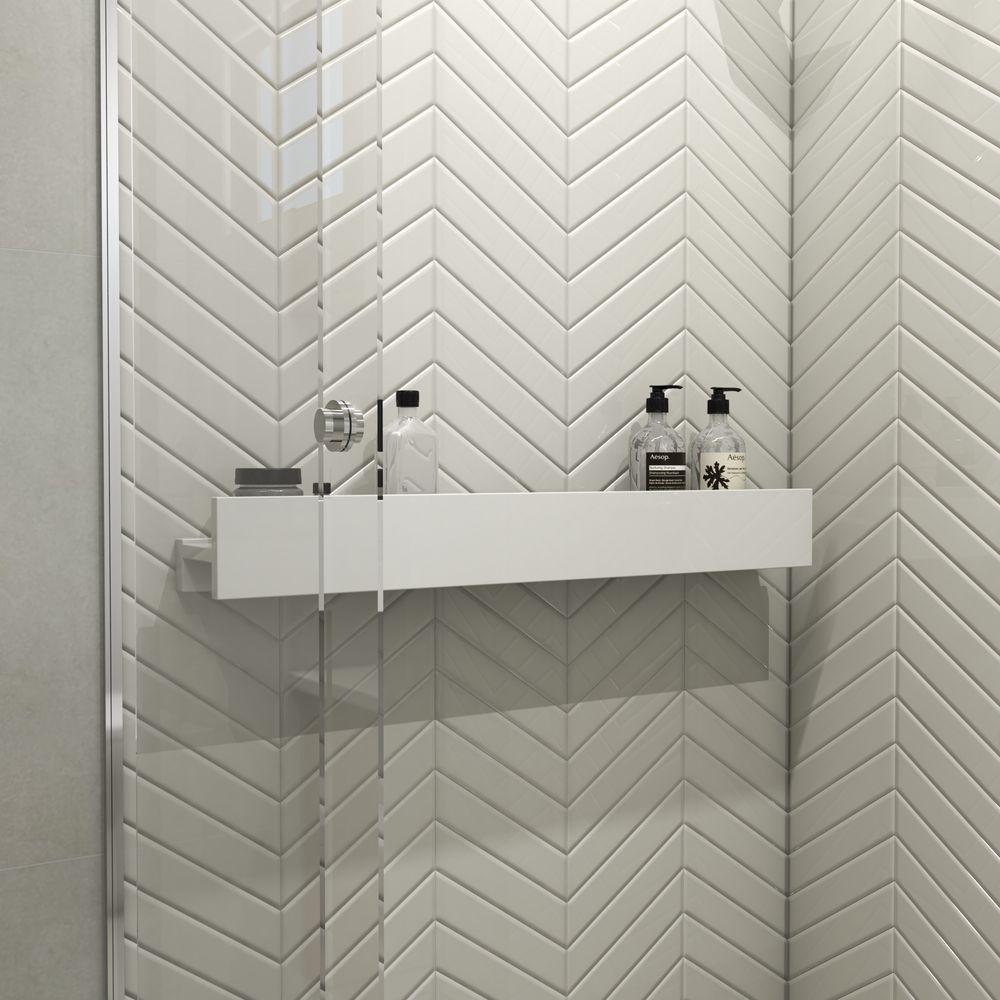 Porta Shampoo Linear 80cm Branco Standard - 5