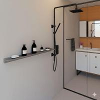 Prateleira Porta Shampoo Slim 100cm Chumbo Fosco - 2