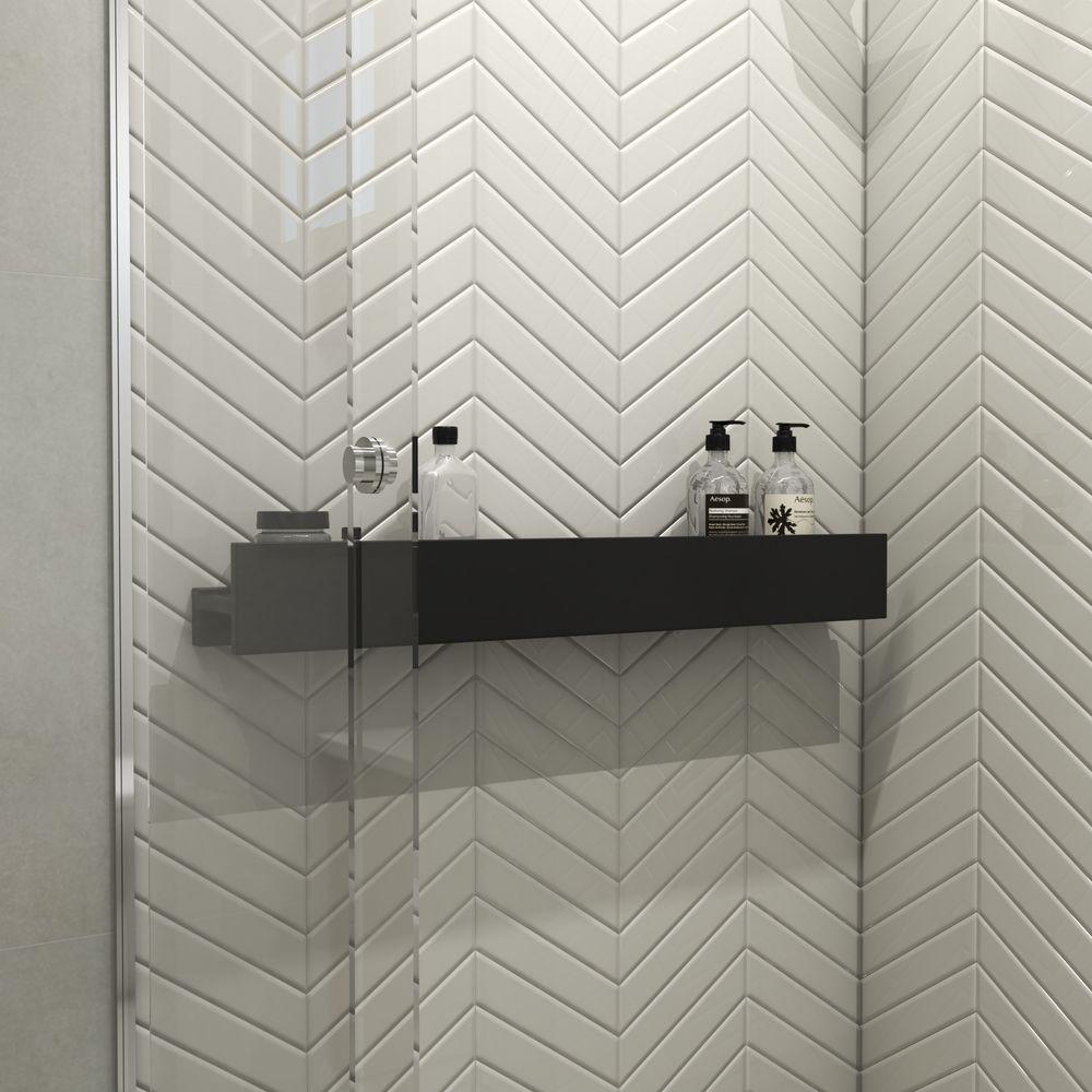 Porta Shampoo Linear 80cm Preto Fosco - 5