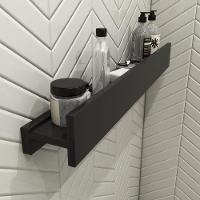 Porta Shampoo Linear 80cm Preto Fosco