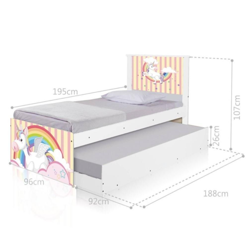 Bi Cama Juvenil Zap Com Cabeceira Unicórnio Meigo - 2