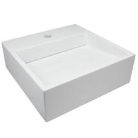 Cuba De Apoio Banheiro Jade Pedra 40x40cm Branco Standard - 1