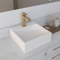 Cuba De Apoio Banheiro Jade Pedra 40x40cm Branco Standard - 2