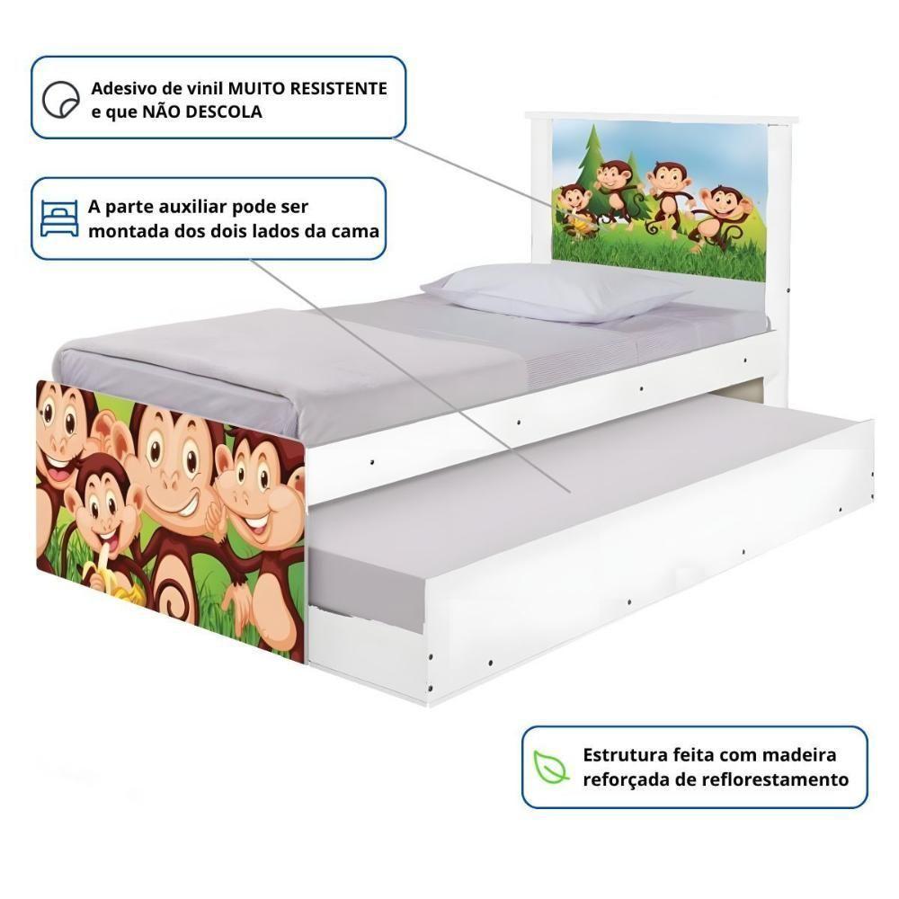 Bi Cama Juvenil Zap Com Cabeceira Safari Macaquinhos - 3