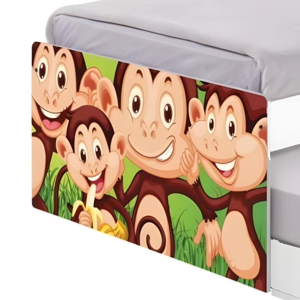 Bi Cama Juvenil Zap Com Cabeceira Safari Macaquinhos - 4