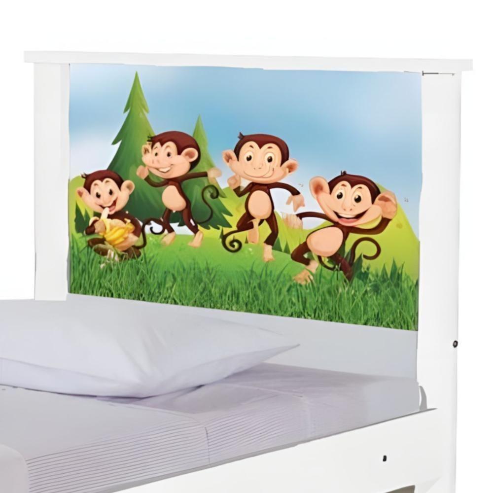 Bi Cama Juvenil Zap Com Cabeceira Safari Macaquinhos - 5