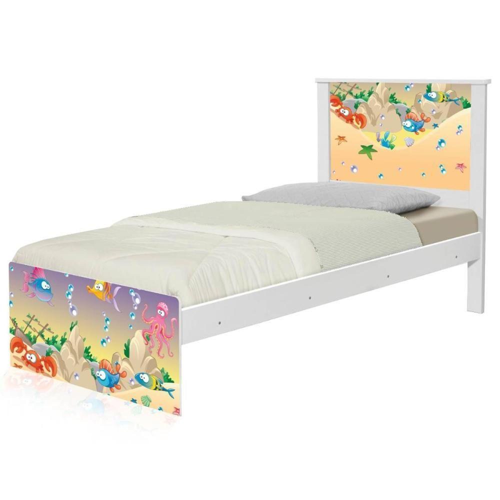 Cama Juvenil Zap Com Cabeceira Fundo Do Mar Feliz - 6