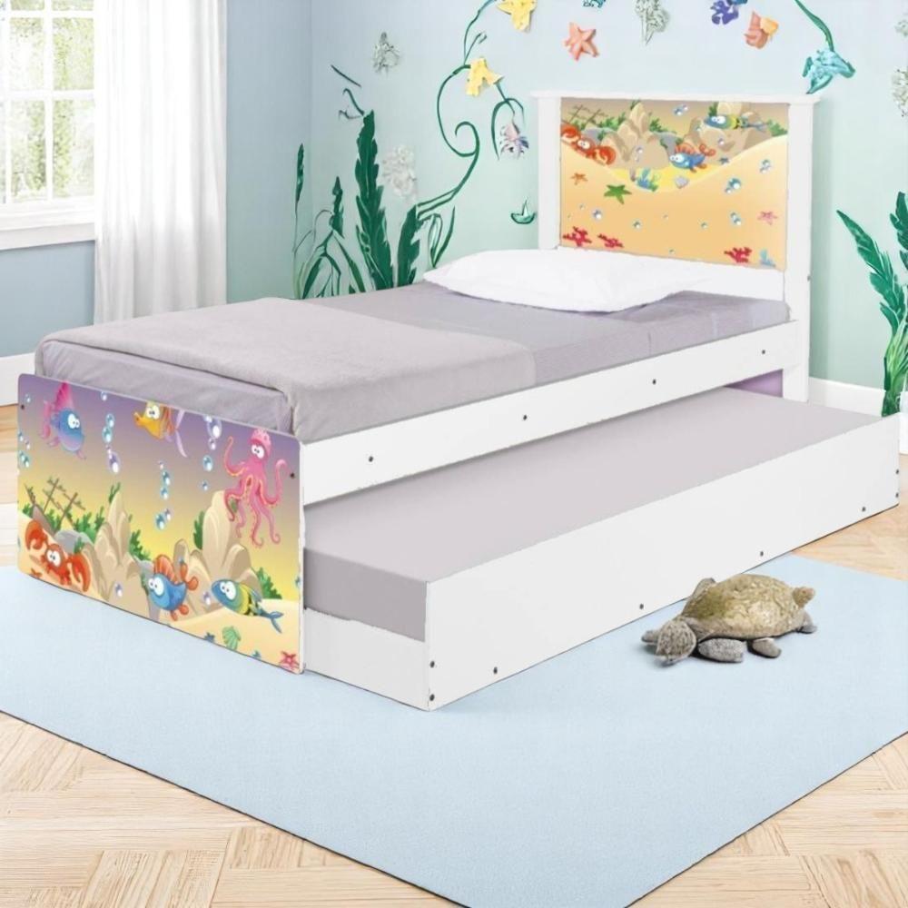 Bi Cama Juvenil Zap Com Cabeceira Fundo Do Mar Feliz - 1