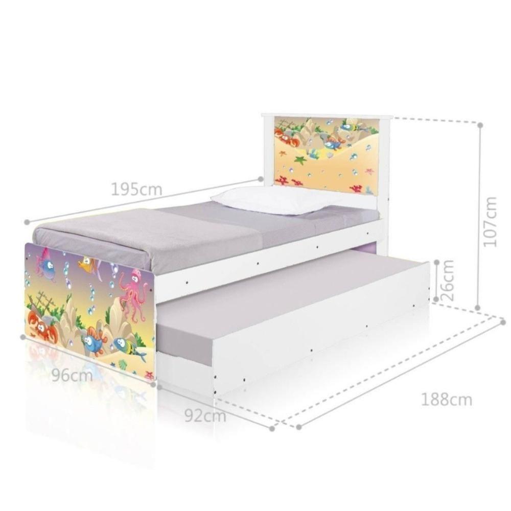 Bi Cama Juvenil Zap Com Cabeceira Fundo Do Mar Feliz - 2