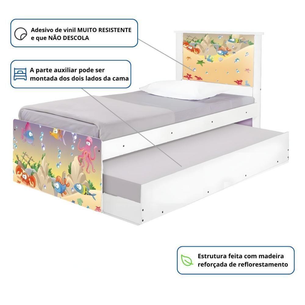 Bi Cama Juvenil Zap Com Cabeceira Fundo Do Mar Feliz - 3