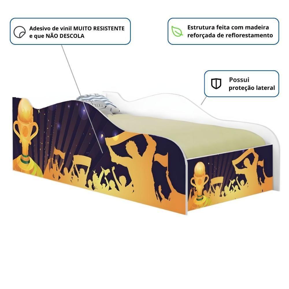 Mini Cama Joy Infantil Glow Campeonato De Futebol Infantil Com Colchão - 2
