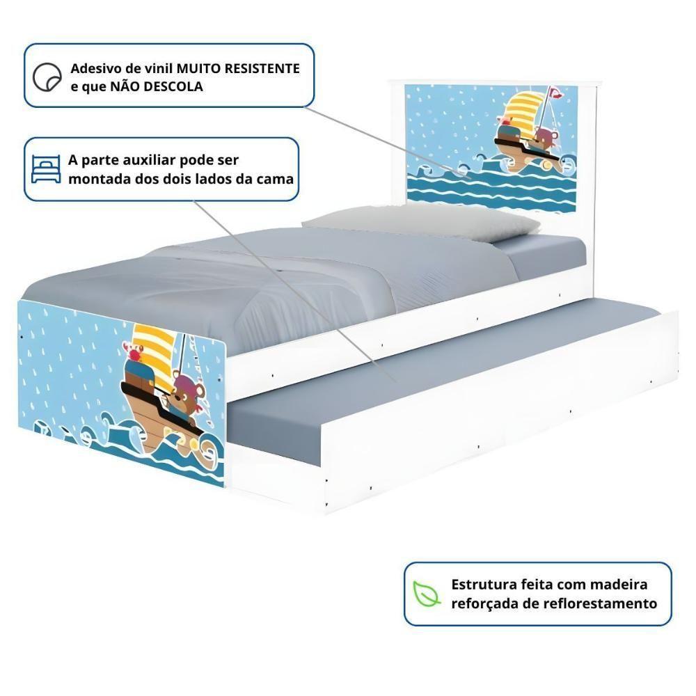 Bi Cama Juvenil Zap Com Cabeceira Ursinho Pirata - 3