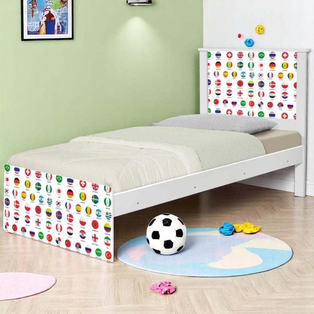 Cama Juvenil Zap Com Cabeceira Futebol Seleções Copa - 1