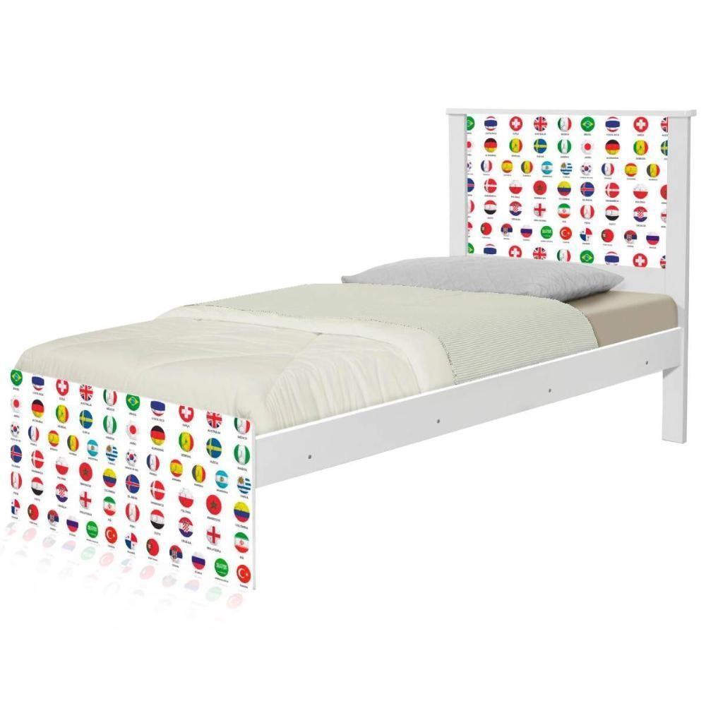 Cama Juvenil Zap Com Cabeceira Futebol Seleções Copa - 6