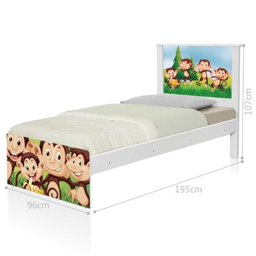 Cama Juvenil Zap Com Cabeceira Safari Macaquinhos - 2