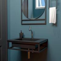 Bancada Suspensa Banheiro Ferro Iron Black 60x45cm Preto Fosco - 2