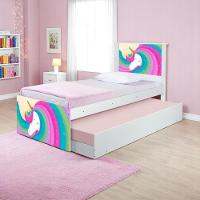 Bi Cama Juvenil Zap Com Cabeceira Unicórnio Arco íris - 1