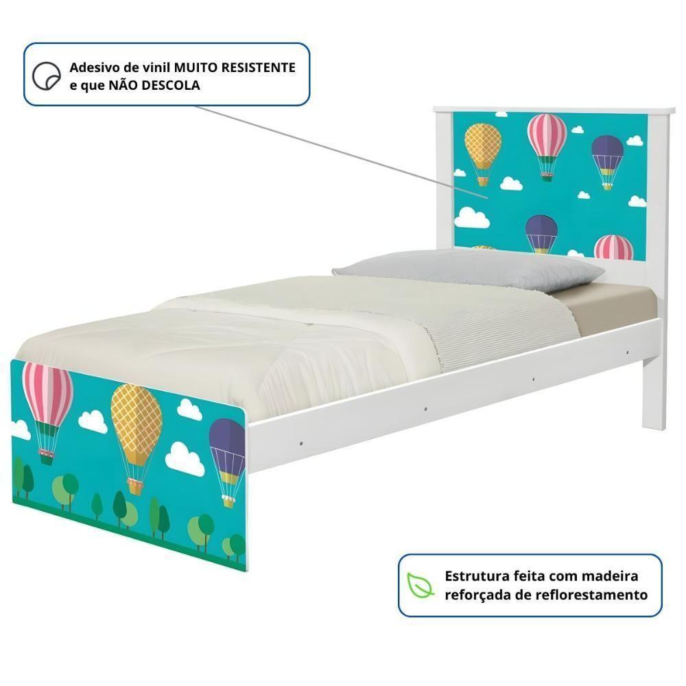 Cama Juvenil Zap Com Cabeceira Balões No Céu - 3