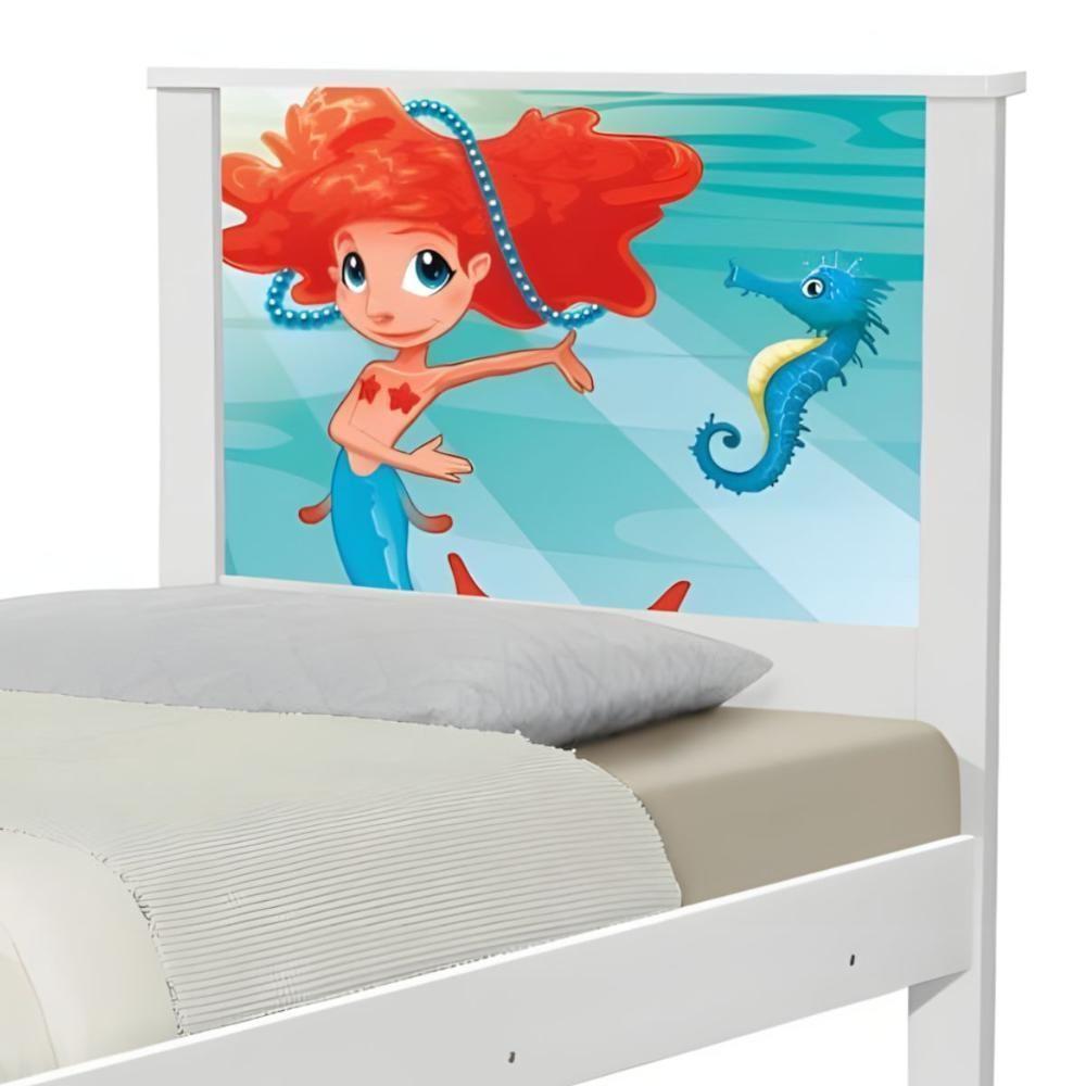 Cama Juvenil Zap Com Cabeceira Sereia Ruiva - 3