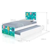 Bi Cama Juvenil Zap Com Cabeceira Balões No Céu - 2