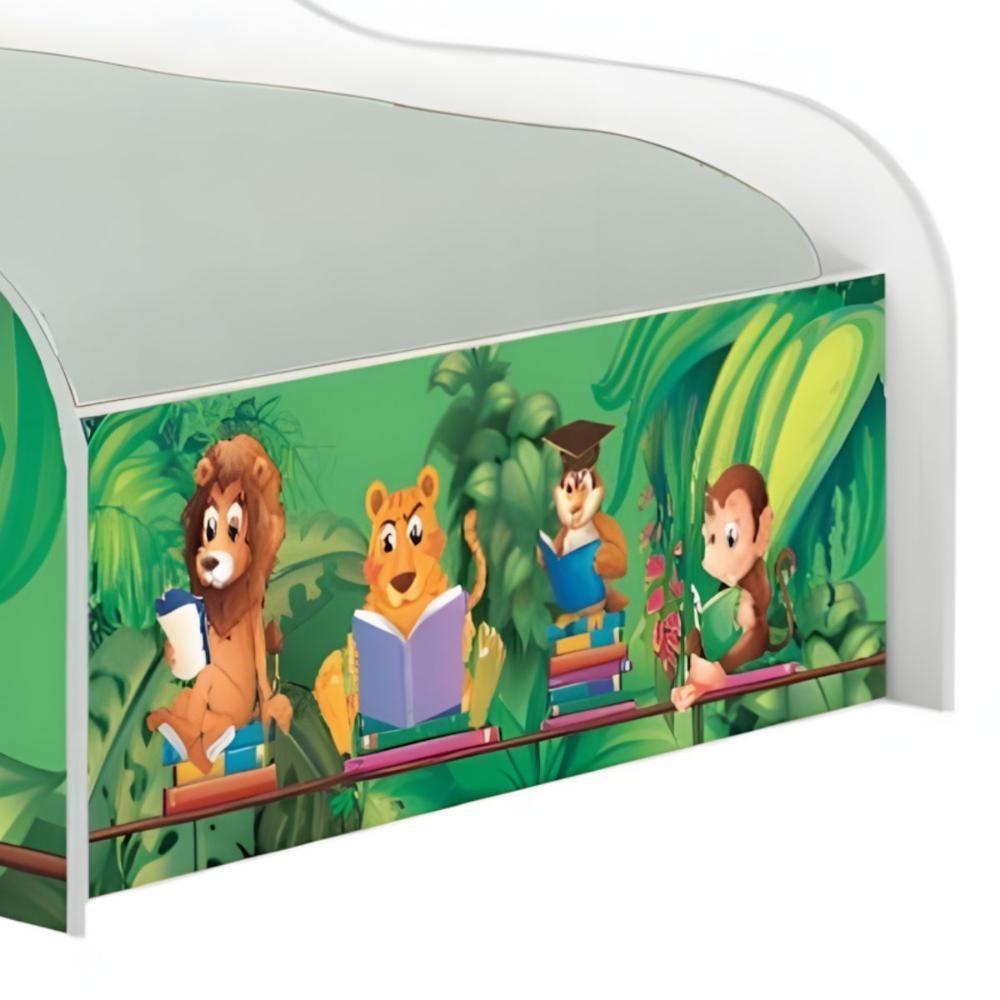 Cama Carro Solteiro Joy Safari E Zoológico Solteiro Com Colchão - 5