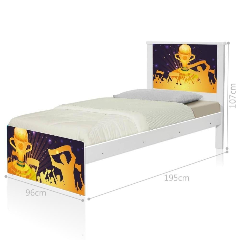 Cama Juvenil Zap Com Cabeceira Futebol Troféu - 2